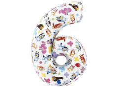 Balon cu folie albastru cu numărul 6 - 49x72 cm - 1 buc.