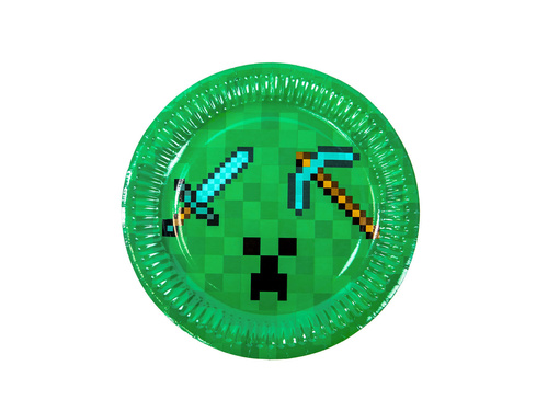 Farfurii aniversare Pixels - 18 cm - 6 buc.