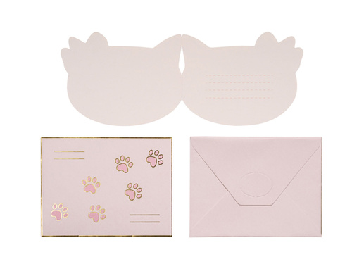 Invitații aniversare cu plicuri Cats - 6 buc.