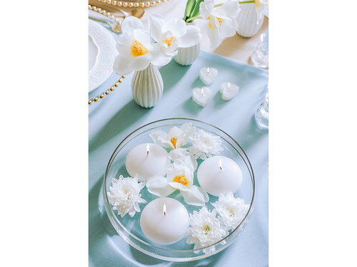 Lumânări plutitoare albe - 80 mm - 4 buc.
