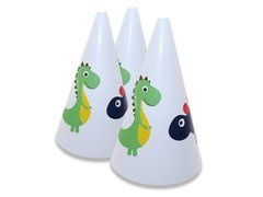 Capace de hârtie Dinosauri fericiți - 6 buc.