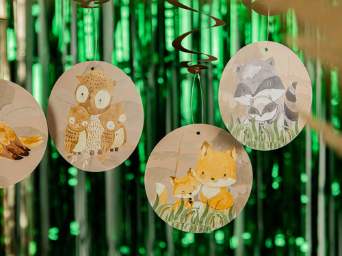 Decorațiuni suspendate pentru ziua de naștere Animale de pădure - 6 buc.