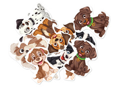 Decorațiuni cu două fețe Câini - 12 buc.