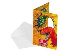 Invitații aniversare dinozauri - 6 buc.
