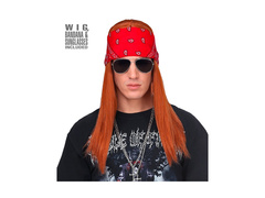 Axel perucă cu bandană și ochelari