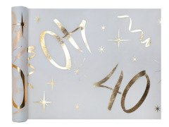 Suport de masă imprimat pentru decorarea celei de-a 40-a aniversări - 30 cm x 5 m - 1 buc.