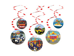 Pompier Sam agățat decor cu vârtej - 6 buc.