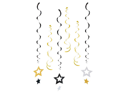 Decorațiuni suspendate Stele sclipitoare - 6 buc.