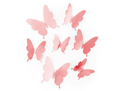 Abțibilduri fluture roz auriu - 12 buc.