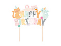 Happy Birthday Cats topper - 14.5 cm - 1 buc.
