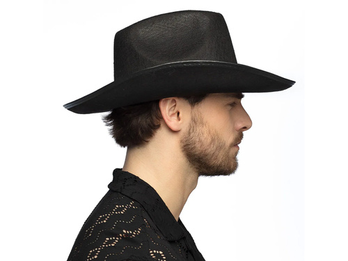 Pălărie de cowboy cu zircon negru - 1 buc.