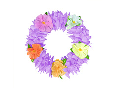 Ghirlandă cu cap hawaiian violet - 1 buc.