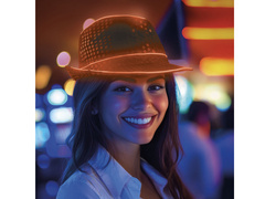 Pălărie LED portocalie - 1 buc.