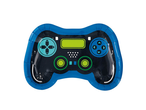 Game Controller farfurii de hârtie - 24 cm - 8 buc.