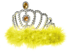 Tiară tiară cu blană galbenă - 1 buc.
