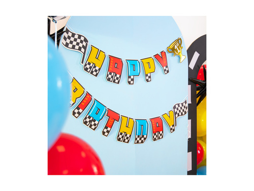 Fericit ziua de naștere Races banner - 220x17cm - 1 buc.