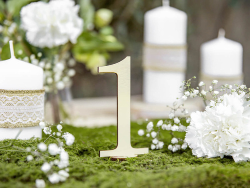 Numere de masă din lemn - 10 buc.