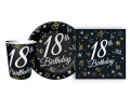 Set de hârtie neagră pentru a 18-a aniversare 44 buc.