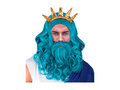Peruca Poseidon/Neptun cu barbă și mustață