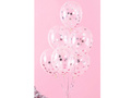 Baloane transparente cu confetti argintiu Stele - 30 cm - 6 buc.
