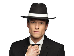 Pălărie de gangster neagră de lux - 1 buc.