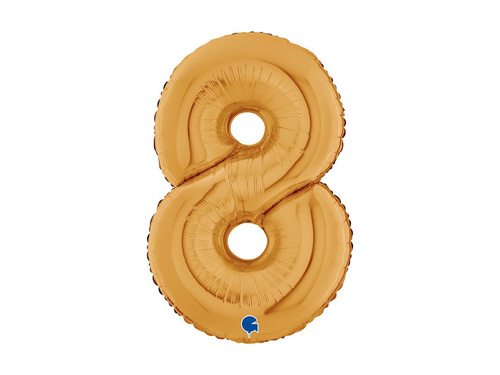 Balon din folie numărul 8 auriu - 26" - 1 buc.