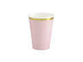 Cești roz cu margine aurie - 220 ml - 6 buc.