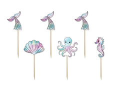 Piese de tort Mermaid - 6 buc.