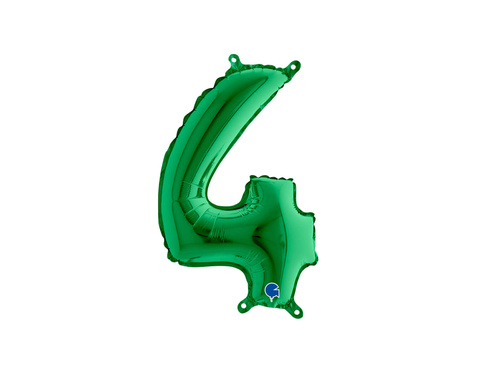 Balon din folie numărul 4 verde - 36 cm - 1 buc.