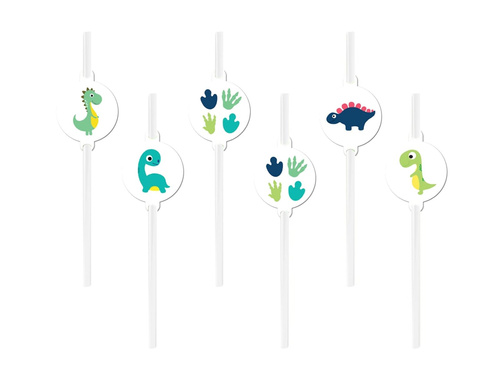 Paie aniversare dinozauri fericiți - 6 buc.