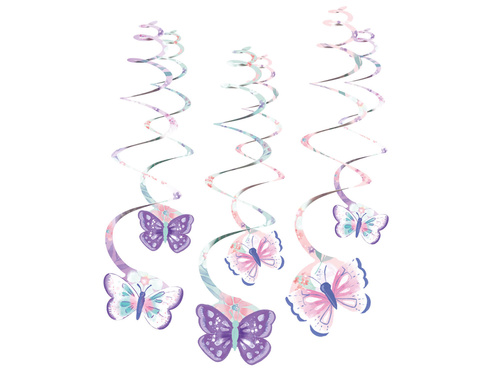 Decor suspendat Fluturi Swirls - 6 buc.