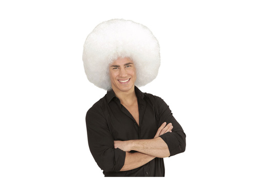 Peruca afro albă de calitate mare