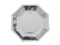 Farfurii octogonale argintii - 23 cm - 6 buc.