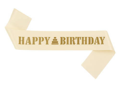 Eșarfă auriu Happy Birthday - 1 buc.