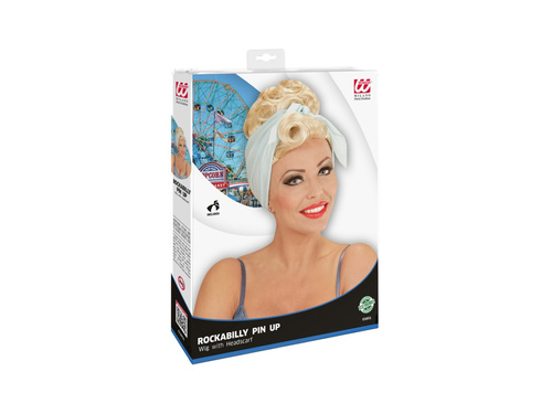 Blonda Rockabilly Pin-Up Girl peruca cu eșarfă