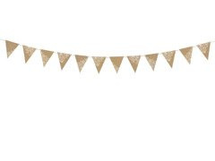 Banner cu steaguri maro cu imprimeu alb - 210 cm - 1 buc.