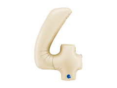Balon cu numărul 4 din folie satin crem - 26" - 1 buc.