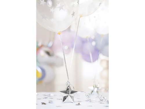 Greutate balon umplut cu heliu - Stea argintie - 175 g.