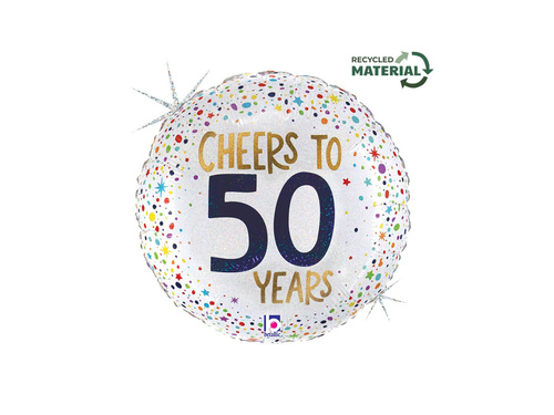 Balon aniversar rotund din folie pentru 50 de ani - 14" - 1 buc.