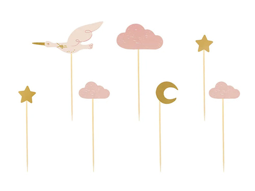 Baby Shower roz picks - 7 buc.