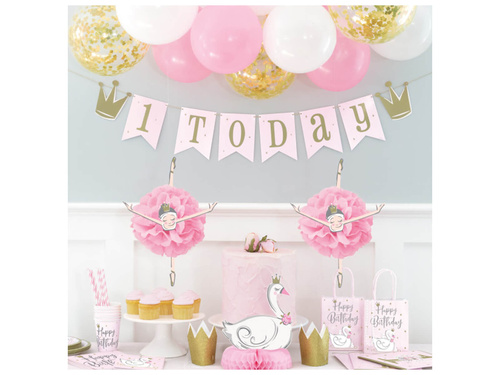 Coroană din hârtie cu sclipici auriu - 4 buc.