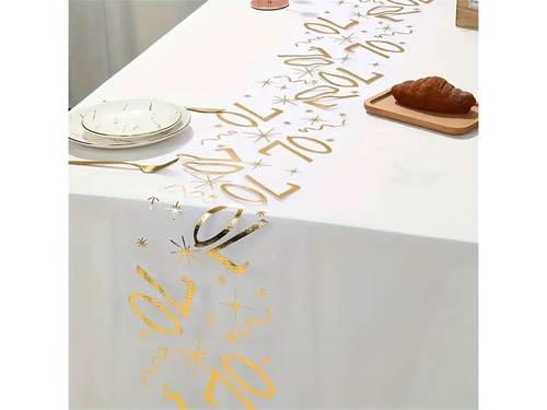 Suport de masă imprimat pentru decorarea celei de-a 70-a aniversări - 28 cm x 5 m - 1 buc.