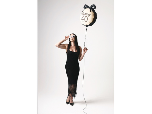 Balon din folie cu fundiță Happy "40" - 47.5 x 45 cm - 1 buc.