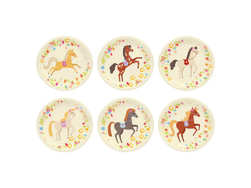 Farfurii de hârtie Cai - 18 cm - 6 buc.