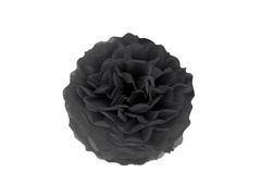 Decorațiuni florale suspendate pom pom - negru - 25 cm - 1 buc.