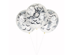 Baloane din latex cu confetti Bats - 40 cm - 5 buc.
