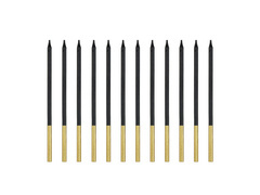 Lumânări aniversare negru - 14 cm - 12 buc.