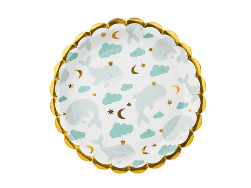Farfurii de hârtie Balene - 18 cm - 6 buc.