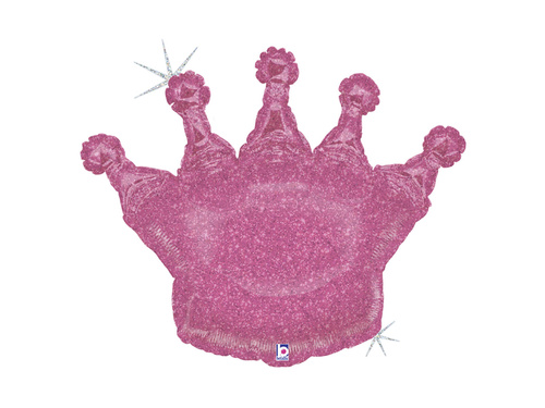 Balon de folie roz Crown - 91 cm - 1 buc.