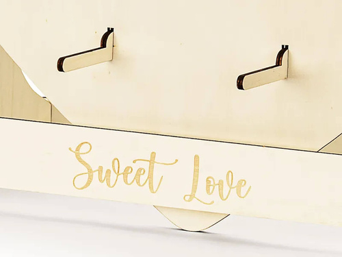 Decorațiune din lemn Inimă gogoașă de perete - 65 x 59 cm